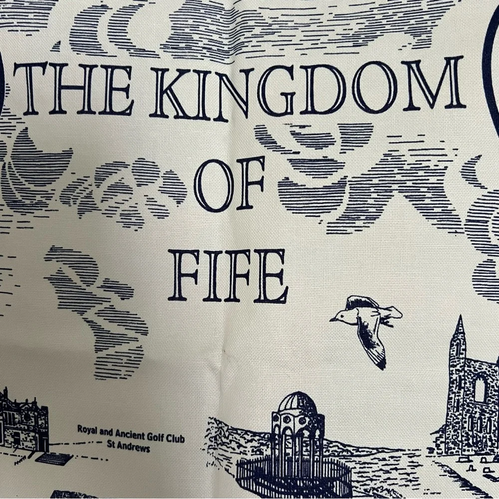 The Kingdom of Fife Kitchen Towel - Scotland - Ettrick Valley Print - Golf
